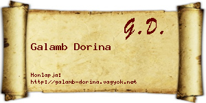 Galamb Dorina névjegykártya